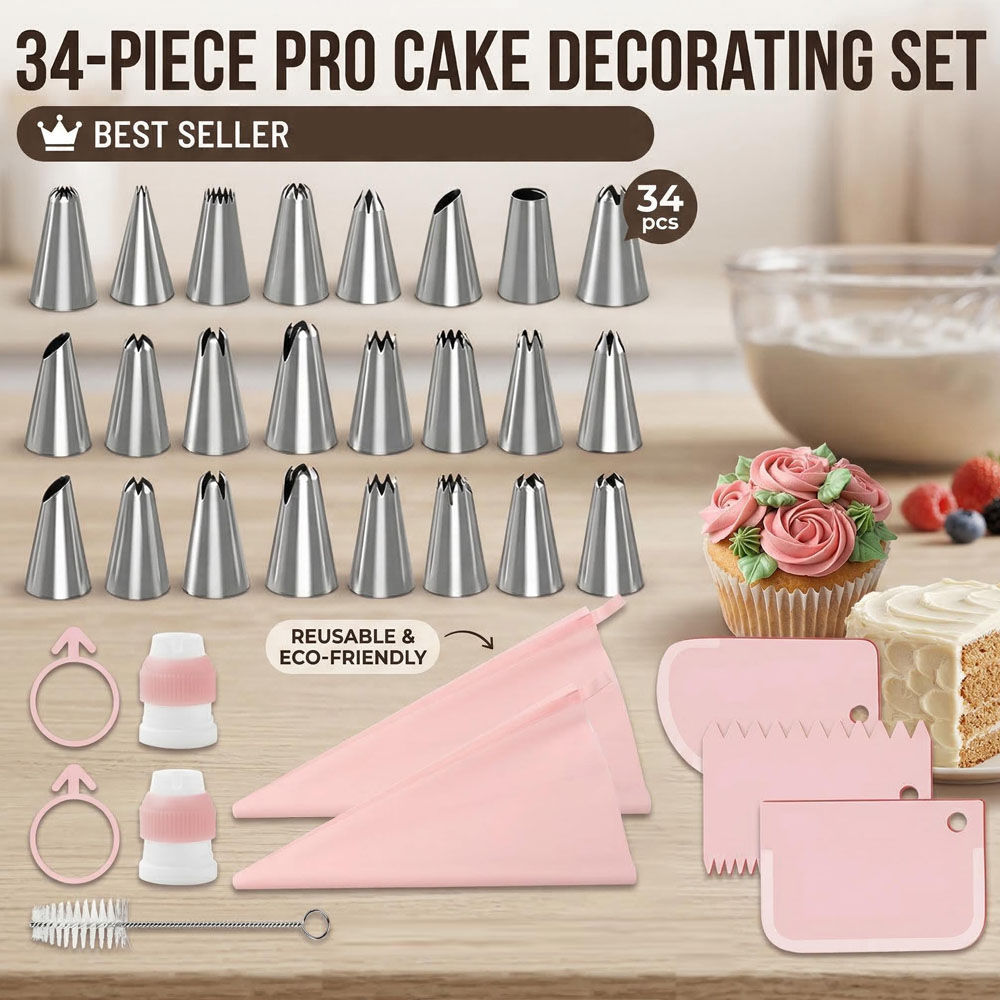 Decorating Tip Set - Набор из 34 насадок для кондитерских