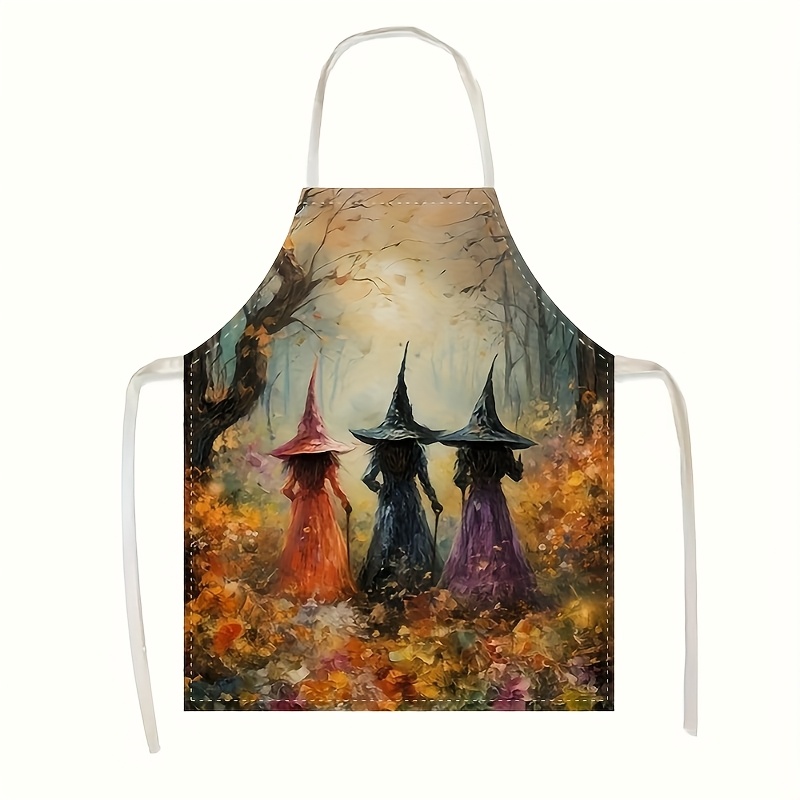 Kitchen Witch Baking - Фартук для женщин на Хэллоуин, льняной